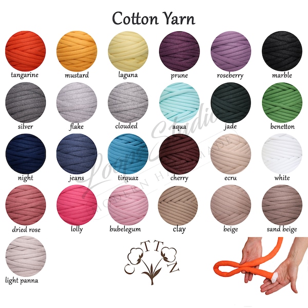 Chunky COTTON yarn, ORGANIC yarn, Big cotton tube yarn, Chunky yarn, Giant cotton yarn, Cotton braid
