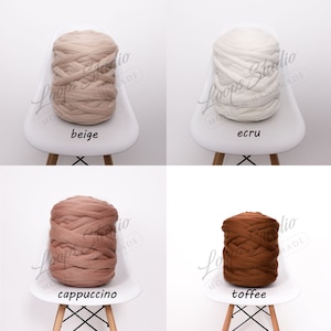 100% Merino wol roving voor arm breien, gigantische MERINO WOL, gigantisch breien, super dikke wol, vilten, zwervende natte vilten merino tops afbeelding 9