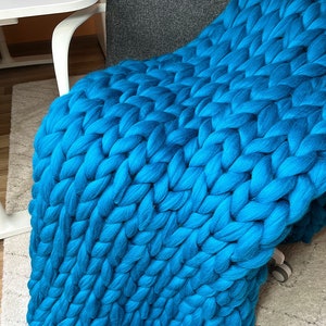 100% Merino Wool Blanket, Chunky Blankety, Christmas Gift, Soft Big merino wool blanket image 7