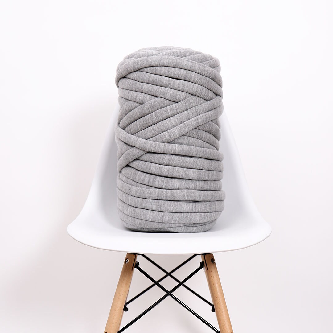 Chunky Cotton tube yarn DIY Arm Knitting Giant Bulky Yarn Super Soft  CHARCOAL