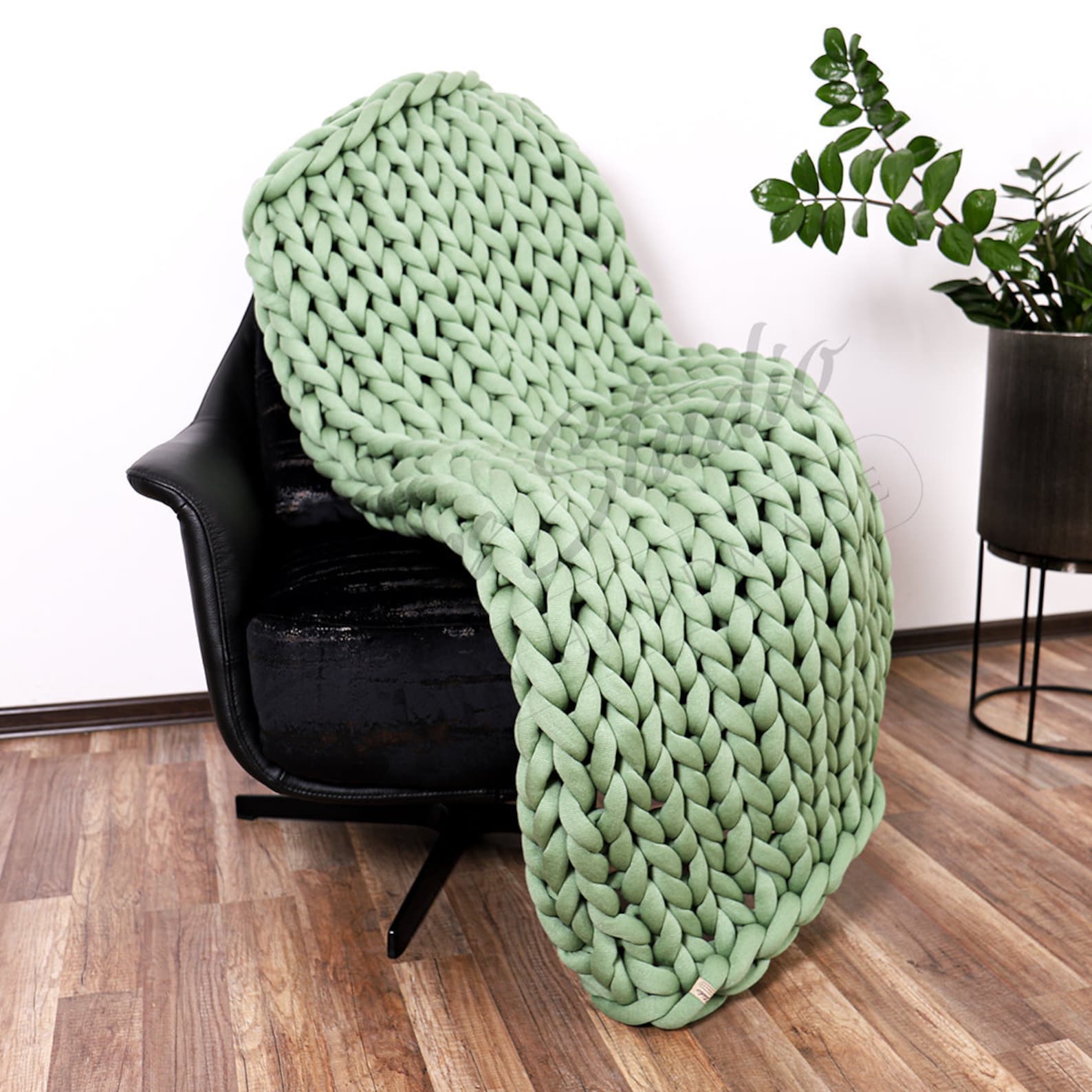 Chunky Blanket Chunky Blue Knit Blanket Knit Throw Blanket Etsy