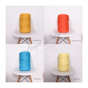 Chunky COTTON yarn, ORGANIC yarn, Big cotton tube yarn, Chunky yarn, Giant cotton yarn, Cotton braid image 2