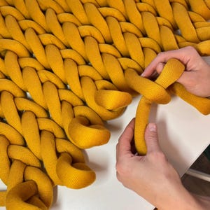TIHICK gigantic YARN, Chunky wool knit blanket, knitted loop, Big chunky yarn, Super bulky VEGAN wool yarn, Arm knitting kit