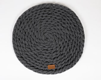 kidsplay mat, ROUND KIDS RUG, Bathroom rug, nursery rug, modern vegan rug, chunky knit rug, chunky cotton yarn rug, decor blanket