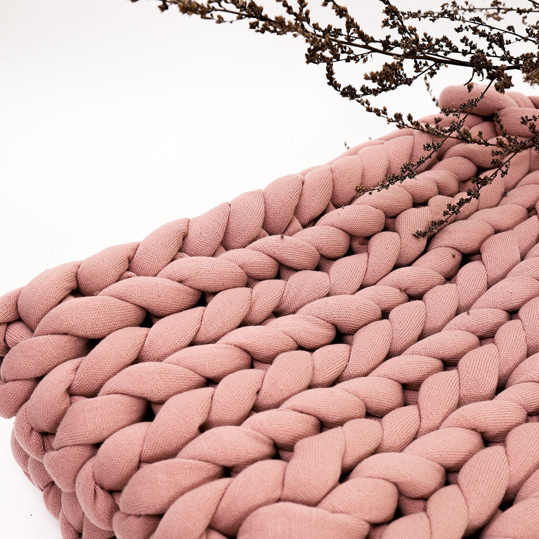 Chunky Blanket Chunky Blue Knit Blanket Knit Throw Blanket Etsy Australia