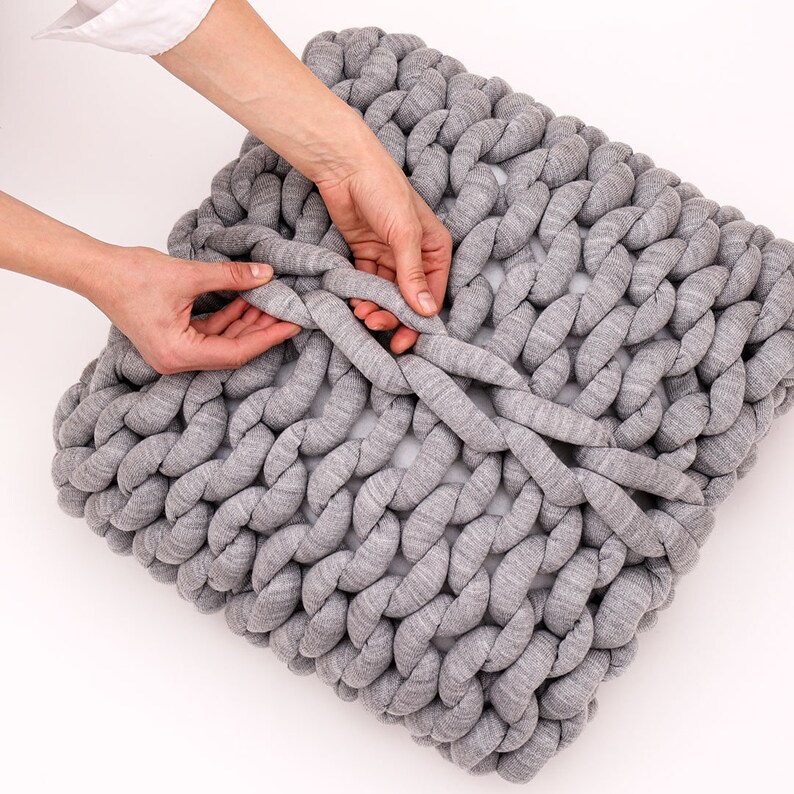 Chunky CUSHION Made From Vegan Yarn Chunky Yarn PILLOW Etsy