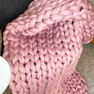 100% Merino Wool Blanket, Chunky Blankety, Christmas Gift, Soft Big merino wool blanket image 5