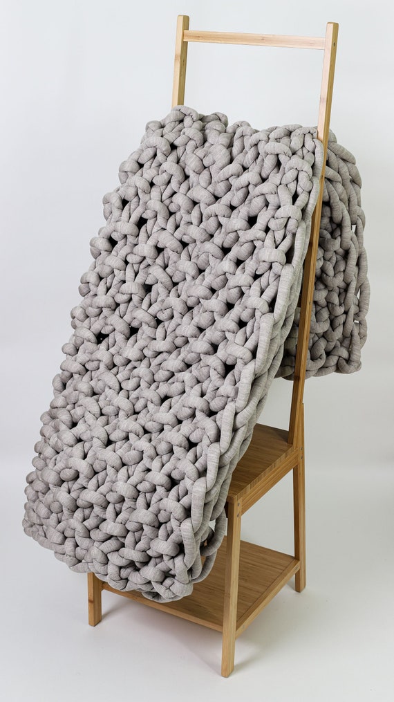 Chunky knit blanket SOFTEST VEGAN WOOL blanket Organic Etsy