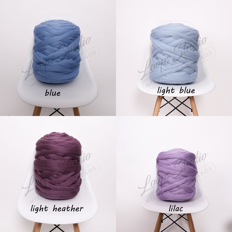 100% Merino wol roving voor arm breien, gigantische MERINO WOL, gigantisch breien, super dikke wol, vilten, zwervende natte vilten merino tops afbeelding 8