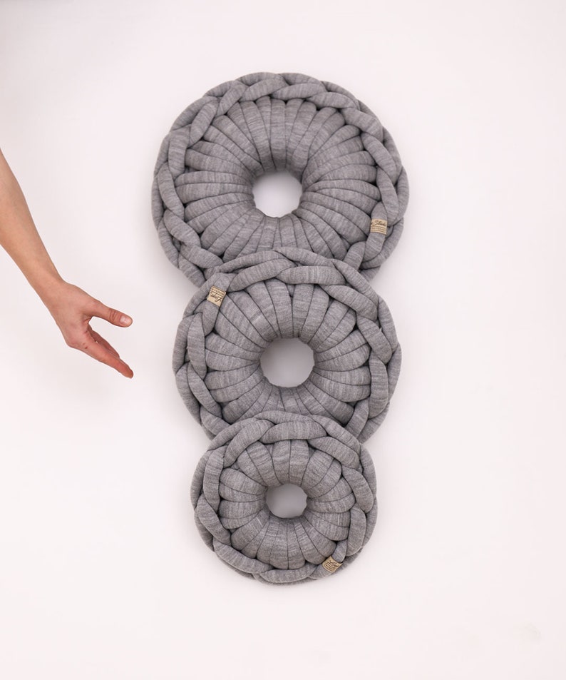 Chunky Knit Round Cushion Decorativ ROUND Knit PILLOW Etsy