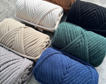 Chunky Acrylic Chenille Yarn, Arm Knitting, Vegan Friendly