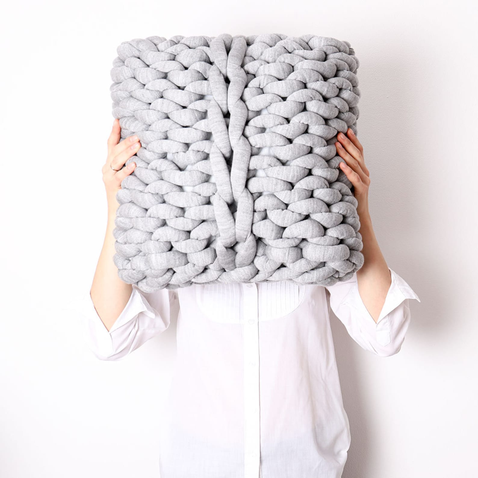 Chunky CUSHION Made From Vegan Yarn Chunky Yarn PILLOW Etsy