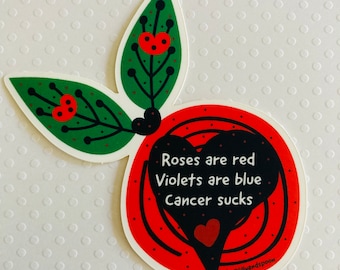 Cancer Sucks Sticker: Survivor Gift, Cancer Art