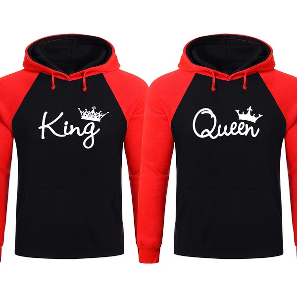 King and Queen Hoodies, Matching Couple Hoodies, King and Queen Couples Hoodie, Her King and His Queen Hoodies, Valentines Day Gifts