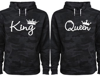 camo king and queen hoodies