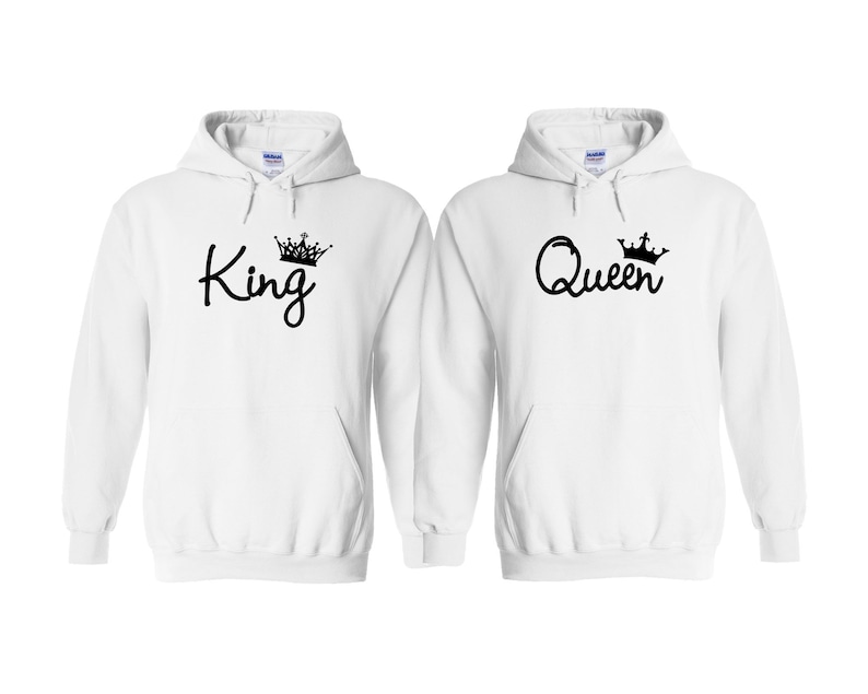 King Queen Hoodies Matching King and Queen Hoodie King and Etsy