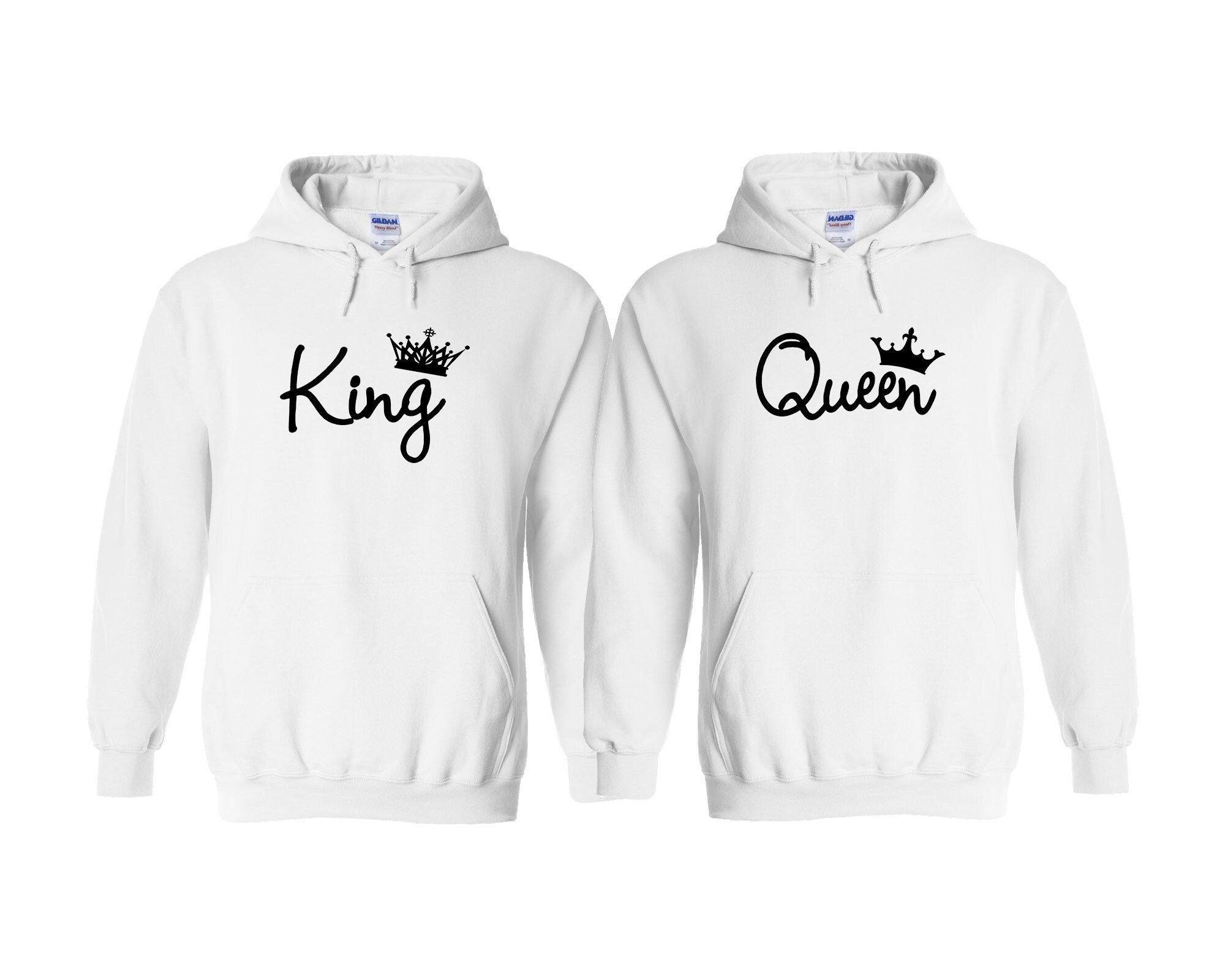 Sweatshirt com capuz King e Queen conjunto namorados - Personalizei