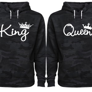 camo king and queen hoodies