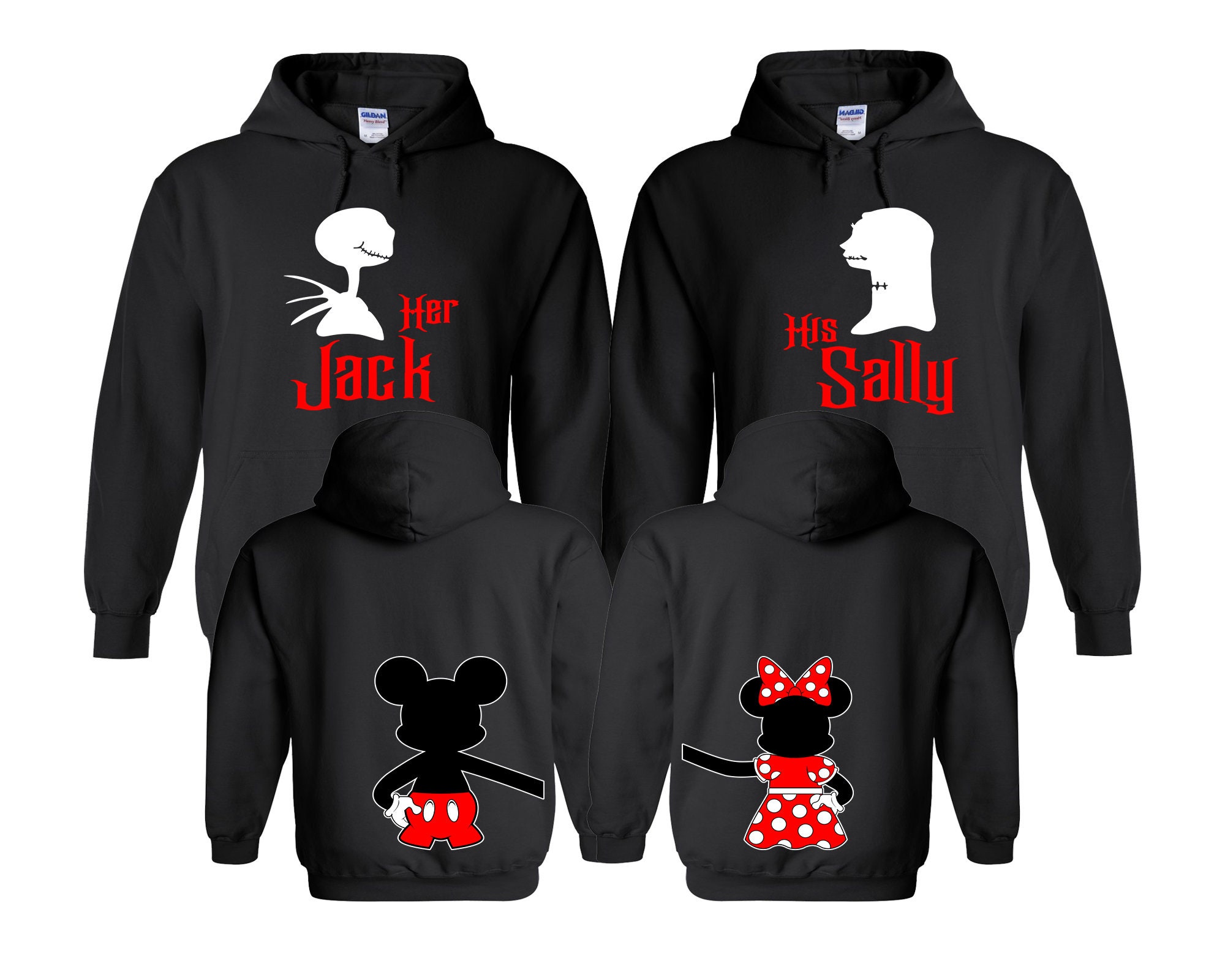 Jack and Sally Couple Hoodies Her Jack 