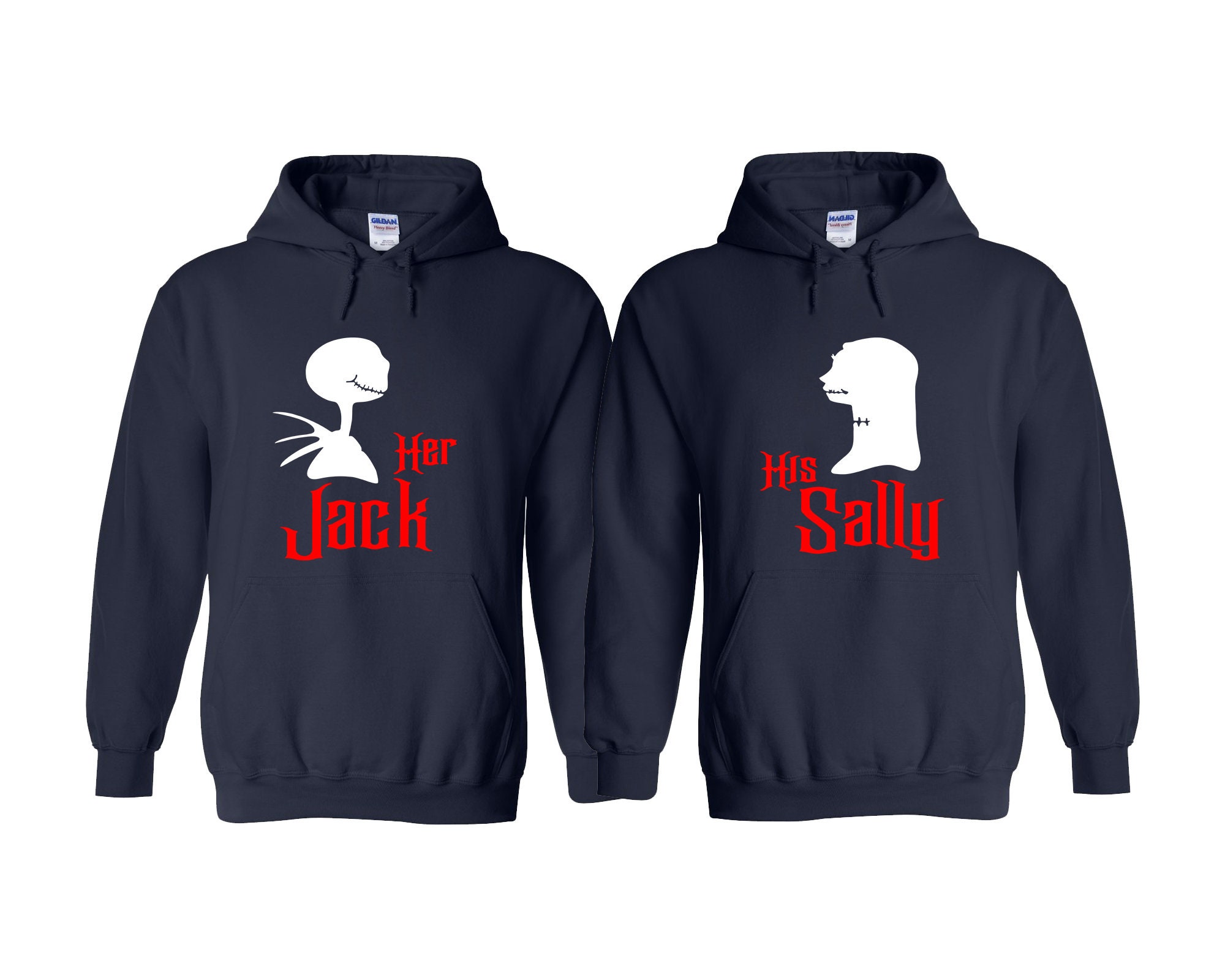 Jack and Sally Couple Hoodies Her Jack 
