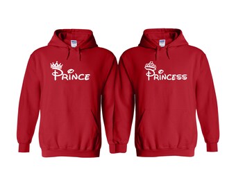 Sudaderas con capucha de principe y princesa regalos de Navidad a juego para parejas sudaderas con capucha de rey y reina sudaderas con capucha para el y para ella sudaderas con capucha para su rey su...