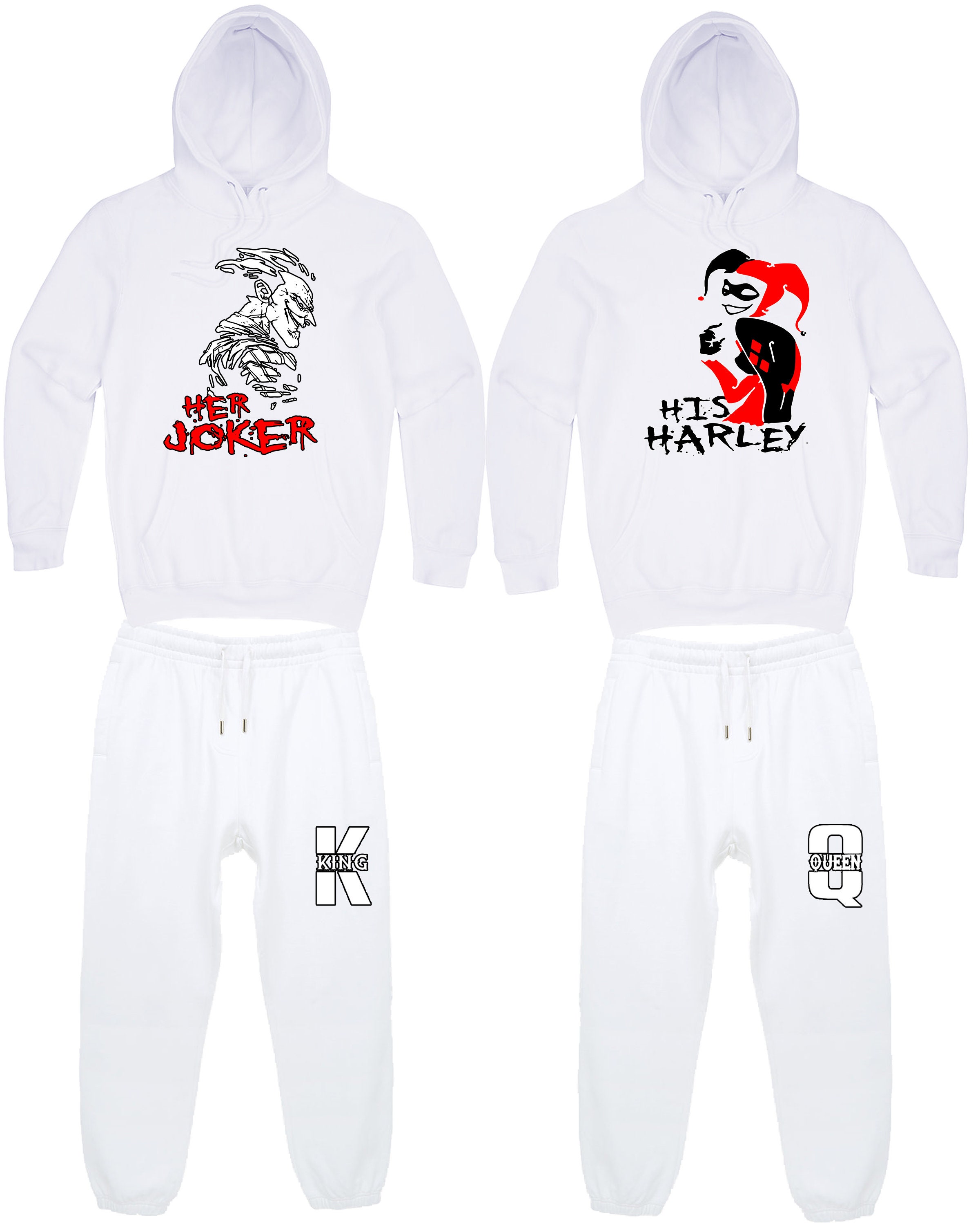 Her Joker and His Harley Couple Hoodies Matching Couple Tracksuits Joker and Harley Quinn Suicide Squat Hoodie His and Hers Hoodies Etsy UK
