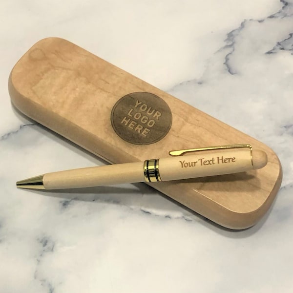 Trade show Promotional Gift Company Personalised Engraved Wooden Ballpoint Pen Box