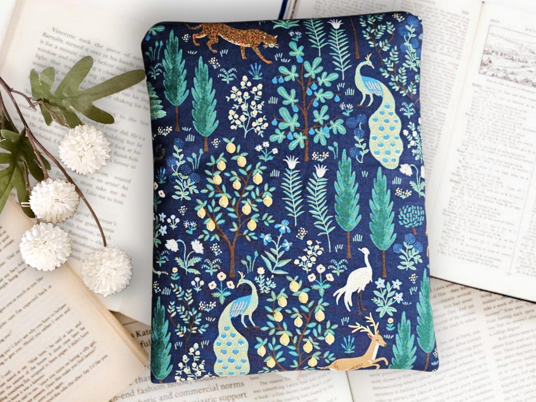 Rifle Paper Co Fabric Book Sleeve, Magical Peacock Forest Padded ...