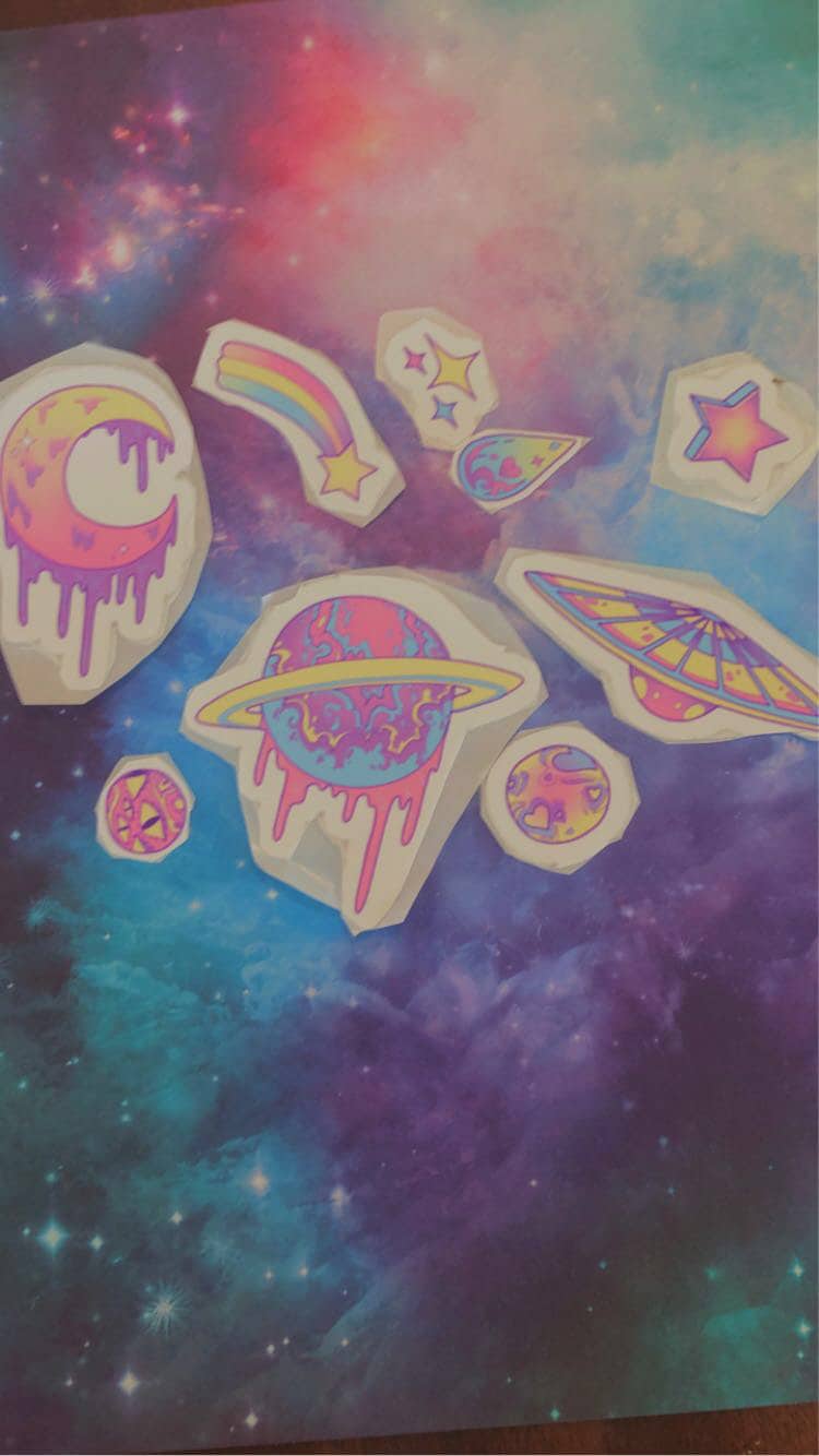 cute galaxy stickers 9pc etsy