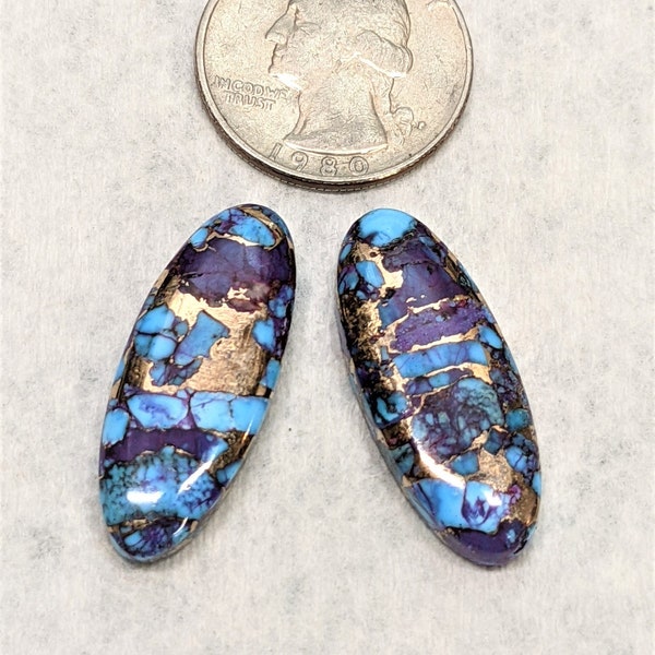 Turquoise Oval Stone with Mohave Purple with Bronze