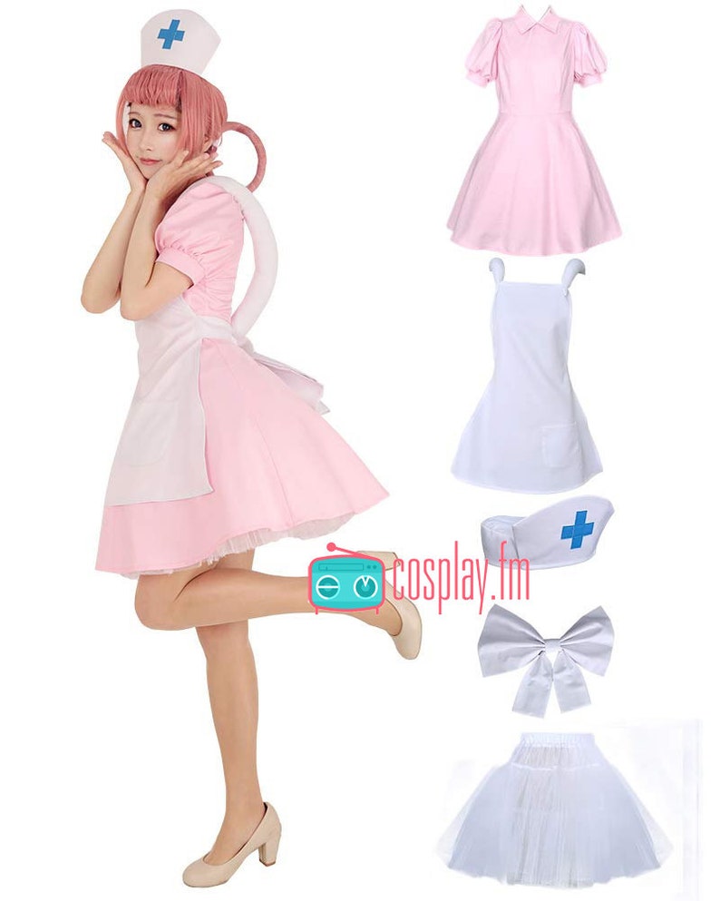 Nurse Joy Cosplay Costume Outfit Pink Dress