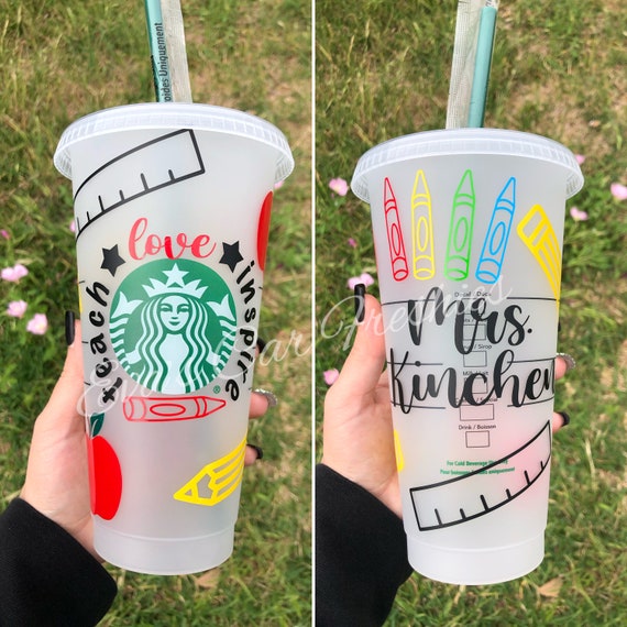 Teacher Starbucks Cup Teacher Gift Teacher Appreciation Etsy