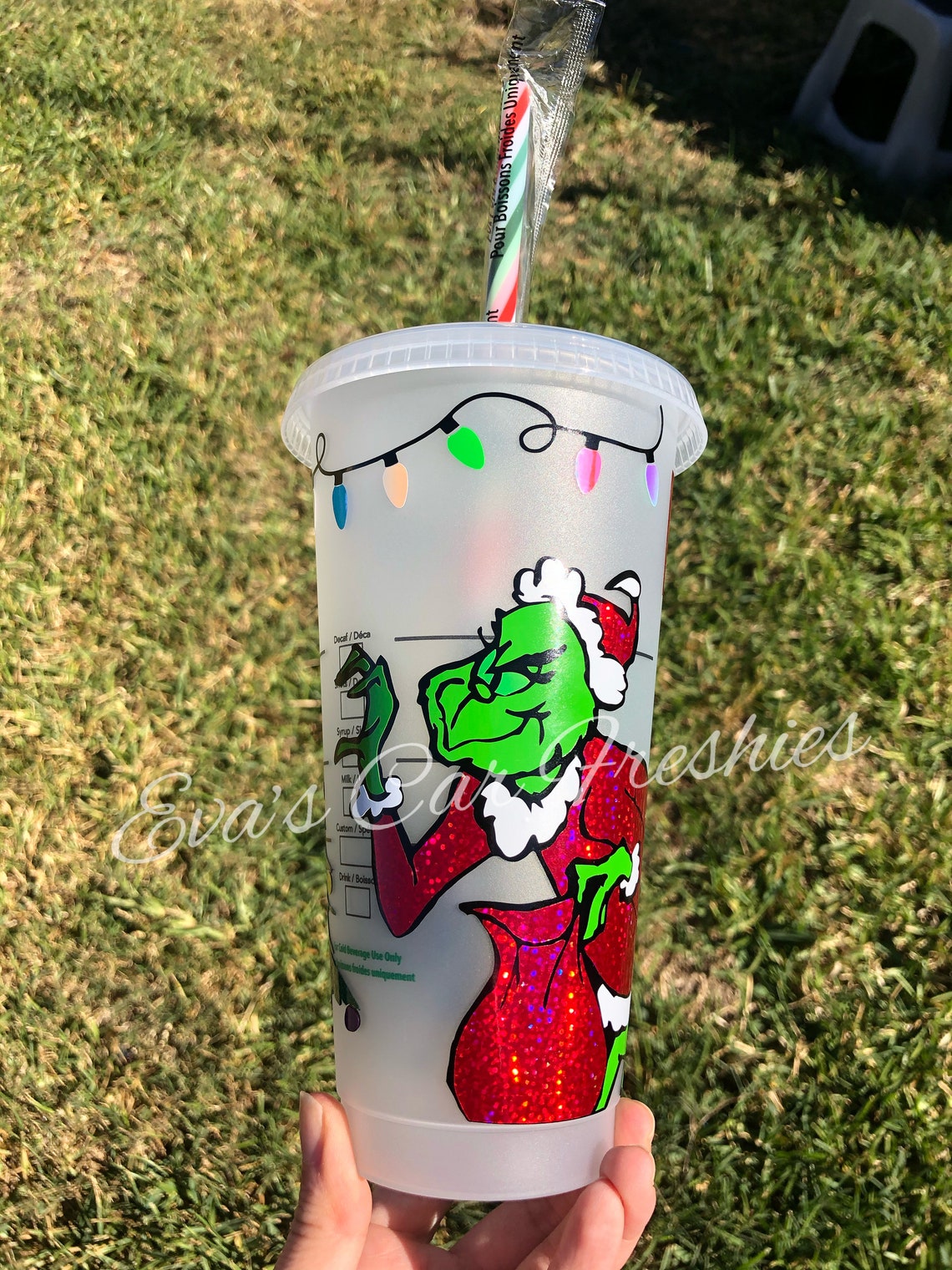 Grinch Starbucks Cup Grinch Reusable Cold Cup Grinch Etsy