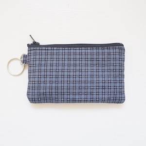 Monedero con cremallera - Mini Plaid Negro