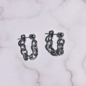Goth Chain Studs | Stainless Steel | Hypoallergenic Jewelry