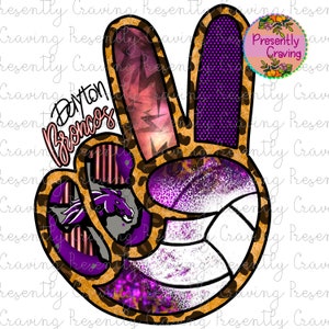 Bundle | Peace Hand | Dayton Broncos | Football | Tennis | Volleyball | Soccer | Basketball | PNG | HTV | Sublimation