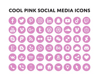 Pink Social Icons Etsy