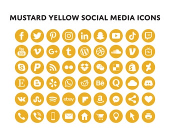 Yellow Social Icons Etsy Yellow aesthetic wallpaper app contains many pictures for your screen phone!!! yellow social icons etsy