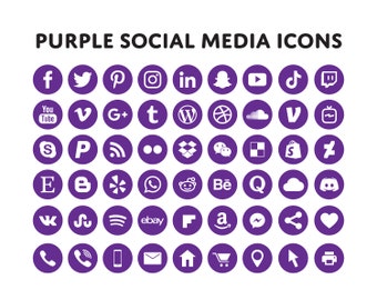 Purple Social Icons Etsy Purple Social Icons Etsy