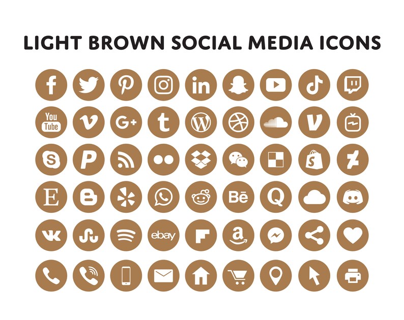 Light Brown Social Media Icons Bundle Over 200 Social Media Icons Blog