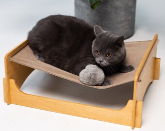 Cat furniture modern, bed for cat, cat bed furniture, wooden cat hammock, hammock for cats, cat hammock bed, wood hammock  for cats