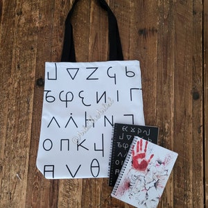 Albanian Alphabet (Elbasan) tote bag