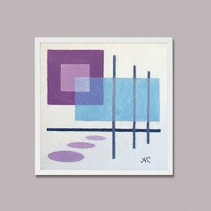Miniature Abstract Painting (#6) & Display Stand