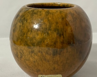 Vintage Haeger Mottled Round Orb Vase or Planter - Mid Century Ceramic Pottery