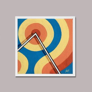 Miniature Abstract Painting (#5) & Display Stand