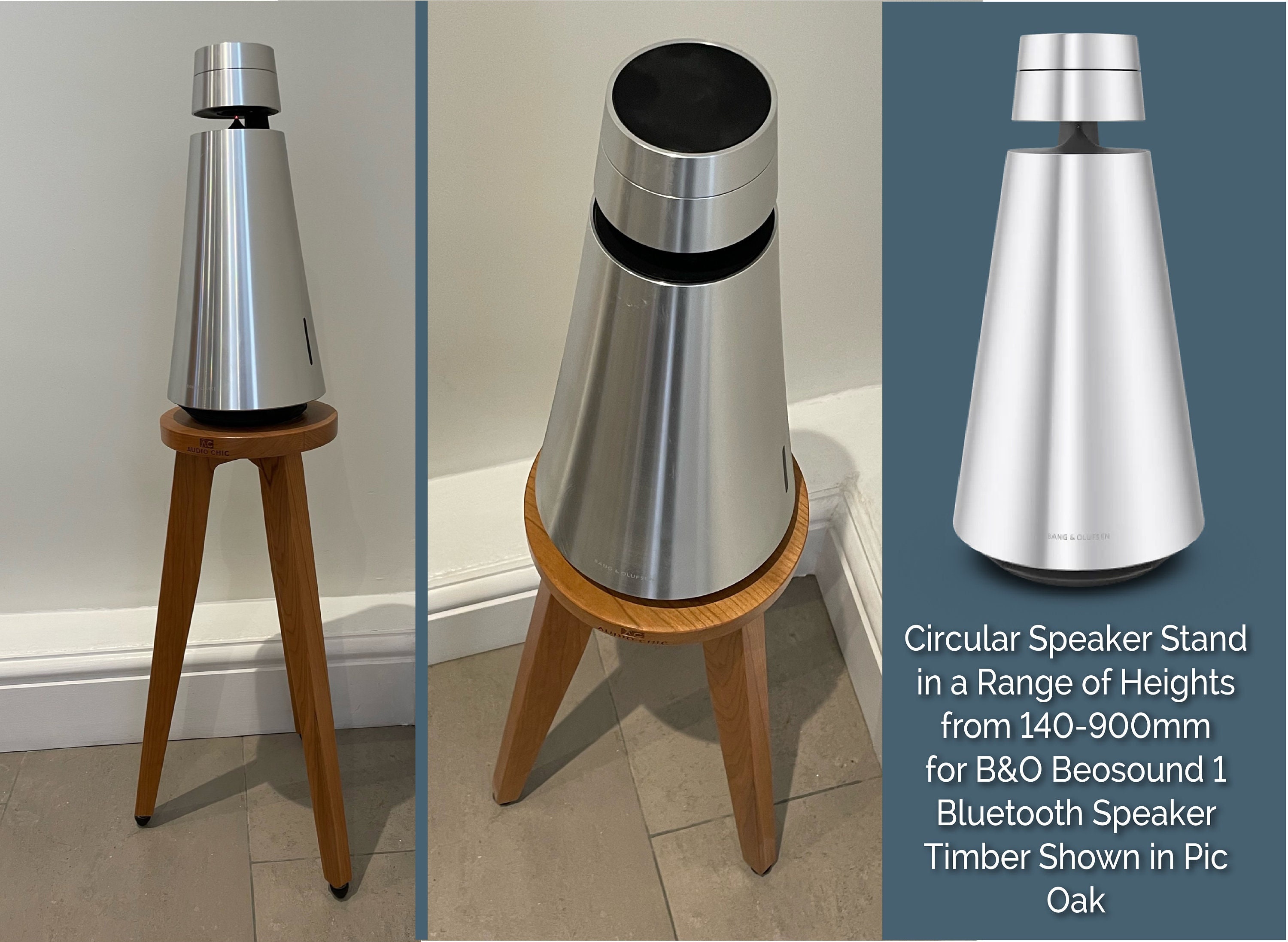 B&O Beosound 1 Speaker Stands 140-900mm (single) - Shaped B&O Beosound 1 Speaker Stands 140-900mm (single) - Shaped
