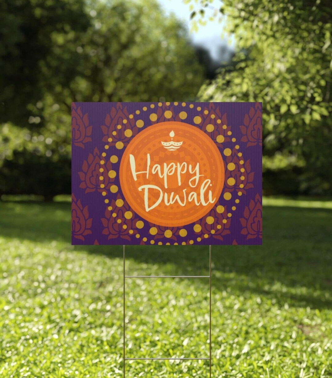 Diwali Yard Sign Diwali Decoration Hindu New Year Desi Etsy