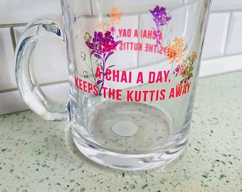 Chai A Day Mug/ Regalos del sur de Asia/ Café/ Desi/ Desi Fun/ Arte/ Indio/ Paquistaní/ Chai Cup/ Tumbler/ Desi Bridesmaids/ Desi Girls/ Desi Gag