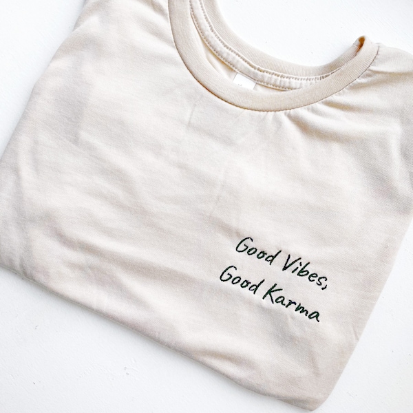 Good Karma Cropped Tshirt| Desi Apparel| desi clothes| south asian fashion| boho shirt| Bollywood style