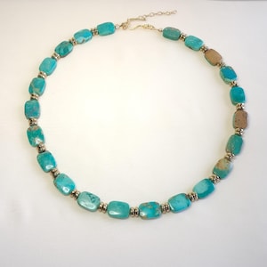 Türkis Halskette, Türkis Edelstein Halskette, Edelstein Halskette, Geschenk für Sie, Geburtstagsgeschenk, Einzigartige Design Halskette, Geschenkideen, Geschenke